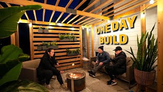 ONE DAY BACKYARD TRANSFORMATION  DIY Pergola Build [upl. by Amorita205]