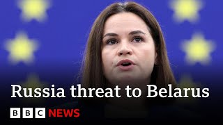 Ukraine war Exiled Belarus opposition leader speaks out against Russia’s threat  BBC News [upl. by Menken]