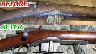 Thorough CleanupRust Removal Of An Antique Italian Vetterli 187087 Rifle From RTI [upl. by Wilona]