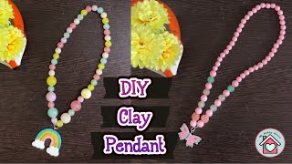 Making of DIY clay pendant with Fevicryl mouldit clay  Rainbow pendant  DIY kids Jewelry making [upl. by Eilyw]