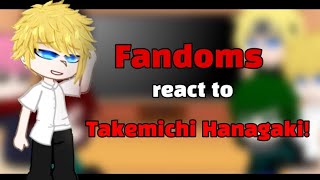 Fandoms react to Takemichi  angst Take Bnha One piece Naruto Tokrev Kimetsu Jujutsu Takemi [upl. by Newkirk]