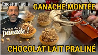 Recette Ganache montée chocolat lait et praliné aka chantilly chocolat [upl. by Hanavas]