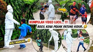 KOMPILASI VIDEO LUCU BOCIL KENA PRANK PATUNG HIDUP 😂 ASLI BIKIN NGAKAK [upl. by Enirehtak327]