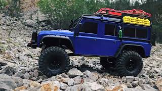 Dual Traxxas TRX4 White Ford Bronco and Blue Land Rover Defender 110 Scales Adventure [upl. by Ibbie]