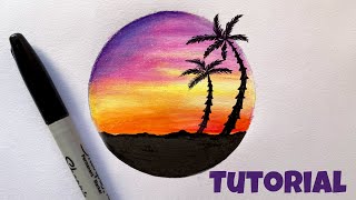 Sunset Color Pencil Tutorial [upl. by Eanad202]