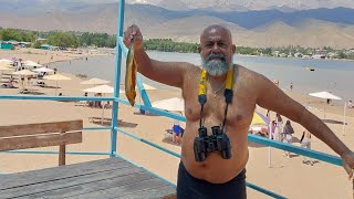 A dip in Issyk Kul lake in Kyrgyzstan [upl. by Orrocos]