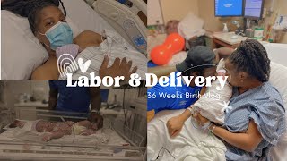 LABOR amp DELIVERY VLOG  real amp raw  Unexpected Early Delivery at 36 Weeks laboranddelivery [upl. by Ahsiekar112]