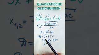 QUADRATISCHE GLEICHUNGEN ANZAHL DER LÖSUNGEN youtubeshortsviral maths gleichung [upl. by Duthie180]