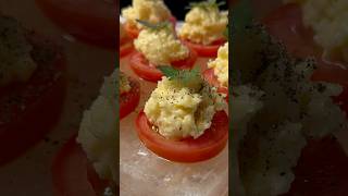 Tomato Cheese amp Garlic Appetiser served on a Salt Block food appetizer cooking [upl. by Demb]