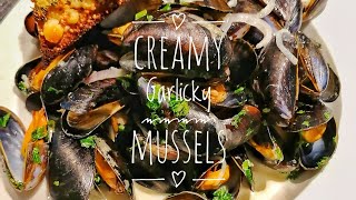 Easy Mussels recipe with garlic and cream [upl. by Namlaz]