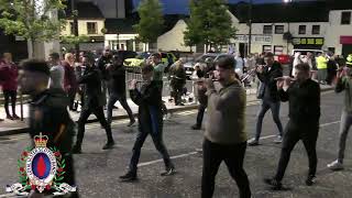 Crown Defenders Cloughmills FB  Ballyclare Protestant Boys Fb 20th Anniversary Parade 140924 [upl. by Gerald]