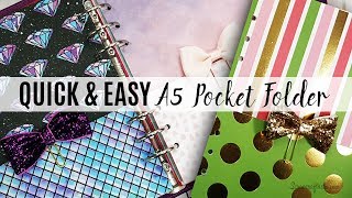 DIY How To Make A Quick and Easy A5 Rings Pocket Folder Tutorial  Scrapcraftastic [upl. by Ibba]