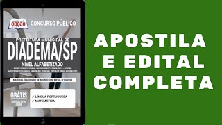 Concurso Prefeitura de DiademaSP2020 Nível AlfabetizadoApostila e Edital [upl. by Ahsen]