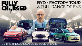 BYD Factory Tour amp Full Range of EVs  FULLY CHARGED [upl. by Bulley]