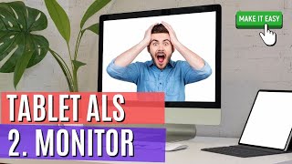 Tablet als Monitor benutzen  Mit Kabel oder über WLAN  SpaceDesk Tutorial [upl. by Viradis]