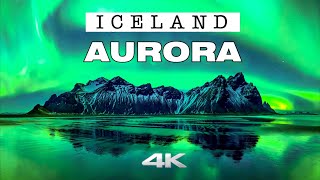 Northern Lights in ICELAND ★ Magical AURORA Borealis ★ Ambient Aerial 4K ► [upl. by Neleb]