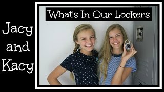 Whats In Our Lockers  Back to School 2016  Jacy and Kacy [upl. by Morissa]