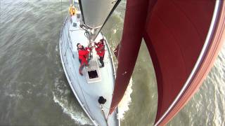 Sailing with quotJagerquot Koopmans 40 one off from Enkhuizen to Volendam filmed with GoPro [upl. by Ailehs]