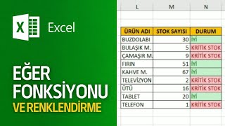 Excel Eğer Fonksiyonu ve Renklendirme İşlemi  Eğer Formülü ve Koşullu Biçimlendirme [upl. by Retsim]