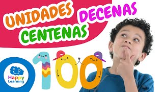 UNIDADES DECENAS y CENTENAS  MATEMÁTICAS para Niños  Happy Learning 🔢🎓matemáticas happylearning [upl. by Elimaj915]