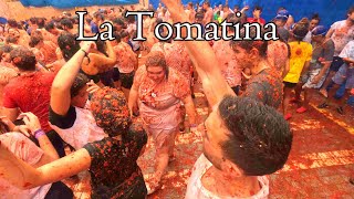 La Tomatina Spain 2023 Buñol tomatofight walkthrough [upl. by Barris]