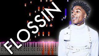 NBA Youngboy amp Internet Money  Flossin PIANO TUTORIAL  Instrumental  Sheet Music  Karaoke [upl. by Ibmat]