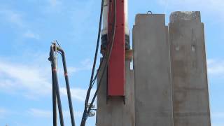 Driving Concrete Pile For Seawall Preparation 4222015 P2 [upl. by Jourdain457]