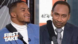 Jonathan Abram trolls Stephen A sounds off on Vontaze Burficts seasonlong ban  First Take [upl. by Akenet104]