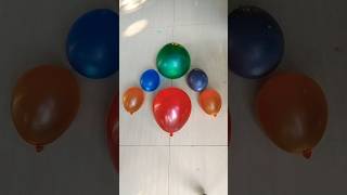 popping metallic balloons water colorful reverse video  Big and Small [upl. by Halyahs944]