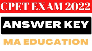 CPET ANSWER KEY 2022 EDUCATION BY EDUCATION SHIKSHA  COMMON PG ENTRANCE ANSWER KEY 2022 EDUCATION [upl. by Hctim]