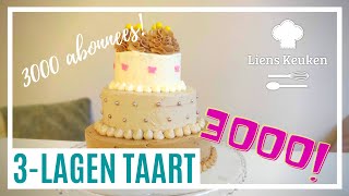 Lagen taart  FEEST TAART  met 3 verschillende lagen [upl. by Mildrid]