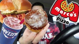 DUNKIN DONUTS BLIZZARDS MCDONALDS PIZZA amp MORE ASMR MUKBANG CHEAT DAY 🤤 [upl. by Ilocin]