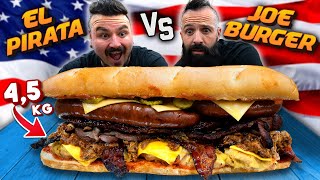 El BOCADILLO GIGANTE en USA  EL PIRATA vs JOE BURGER [upl. by Nageek]