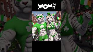 Irish Cheer Animal Couple Celebrates St Patrick’s Day Parade  Animals PVC animals [upl. by Salocin92]