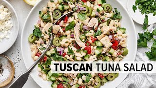 TUSCAN TUNA SALAD  ProteinPacked  Meal Prep Friendly Salad Recipe [upl. by Penman763]