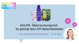 dmLIVE Überraschungszeit So gelingt dein DIYAdventkalender [upl. by Assened]