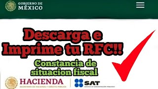 Descarga tu RFC de internet en cinco minutos en 2023 [upl. by Sucramd]