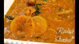 How to make radish sambar  how to make mullangi sambar  radish sambar recipe  dal sambar [upl. by Claud]