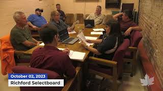 Richford Town Selectboard  10022023 [upl. by Weinert268]