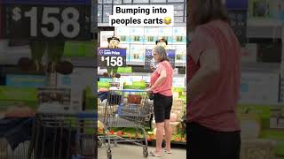 Bumping into peoples carts prank prankvideo inpublic [upl. by Derinna]