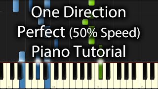 One Direction  Perfect Tutorial 50 Speed How To Play On Piano [upl. by Tsnre]