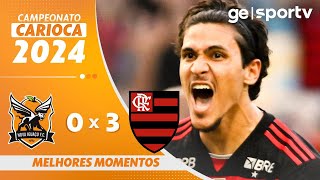 NOVA IGUAÇU 0 X 3 FLAMENGO  MELHORES MOMENTOS  CAMPEONATO CARIOCA 2024  geglobo [upl. by Airehc]