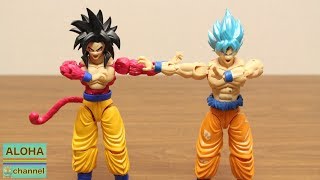 DRAGON BALL STOP MOTION FUSION SSGSS SON GOKU AND SS4 SON GOKU FIGURE RISE STANDARD PLASTIC MODEL [upl. by Kruter]