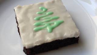 Chocolate Mint Brownies  Christmas Brownie Recipe [upl. by Ayifa]