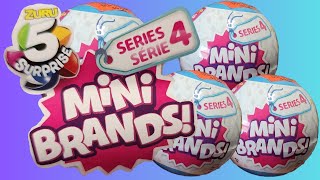 Opening Mini Brands Series 4 Miniature Food and Medicine Mystery Toys [upl. by Bbor]