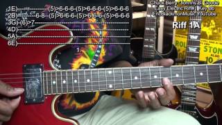 How To Play Johnny B Goode Riffs1A Revised Chuck Berry Guitar Lesson 1 EricBlackmonGuitar [upl. by Euqirat688]