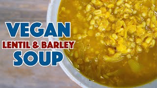 🌱 Vegan Lentil Barley Soup Recipe 🌱 Glen amp friends Cooking [upl. by Dlareme]