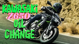 Kawasaki Z650  Ninja 650 Oil Change motorcycle 2024 [upl. by Geiger117]