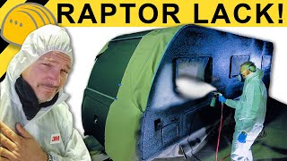 Wohnwagen mit RAPTOR LACK lackieren XXL CAMPER Autark Projekt [upl. by Morra]