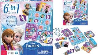 FROZEN 6in1 GAME COLLECTION Disney Princess Elsa Anna Olaf  Unboxing review [upl. by Anaihr]